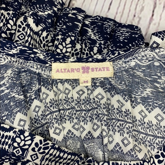 Altar’d State navy and white peasant blouse/dress - Picture 7 of 7